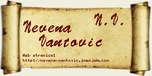 Nevena Vantović vizit kartica